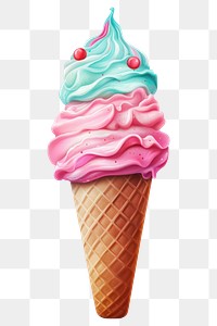 PNG Icecream cone dessert food. AI generated Image by rawpixel.