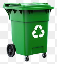 PNG Green recycle bin cartoo white background container recycling. AI generated Image by rawpixel.