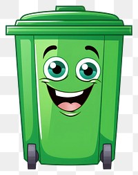 PNG Green recycle bin cartoon white background recycling portrait. 