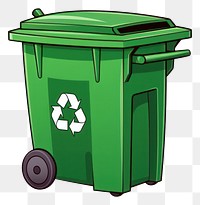 PNG Green recycle bin cartoon white background container recycling. AI generated Image by rawpixel.