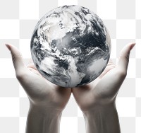 PNG Holding sphere planet world. 