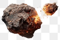 PNG Meteor rock fire white background