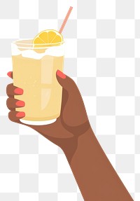 PNG Lemonade holding drink glass. 