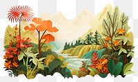 PNG Landscape jungle painting outdoors nature. AI generated Image by rawpixel.