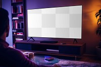 Smart TV screen png mockup, transparent digital device