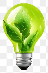 PNG Light lightbulb green leaf. AI generated Image by rawpixel.