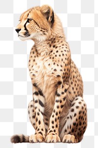 PNG A cheetah sitting wildlife animal mammal. 