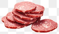 PNG Salami sausage slice meat. AI generated Image by rawpixel.