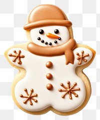 PNG Snowman sugar cookie gingerbread dessert winter