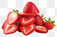 PNG Strawberry slices fruit plant food. AI generated Image by rawpixel.