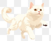 PNG Jumping white cat animal mammal pet. 