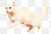 PNG Jumping white cat animal mammal pet. AI generated Image by rawpixel.