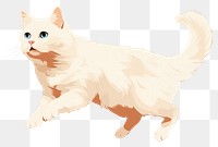 PNG Jumping white cat animal mammal pet. 