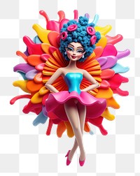 PNG Carnival figurine cartoon doll. 