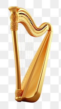 PNG Golden harp white background performance clàrsach. mobile wallpaper