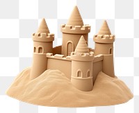 PNG  Castle sand white background representation. 