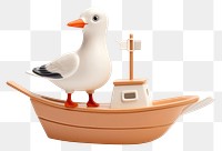 PNG  Seagull animal bird boat. AI generated Image by rawpixel.
