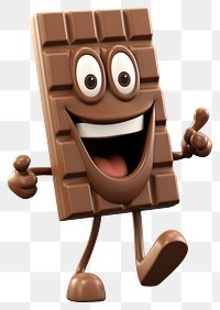 PNG  Chocolate bar dessert smiling cartoon. AI generated Image by rawpixel.