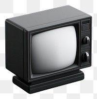 PNG Black TV isometric television black white background. AI generated Image by rawpixel.