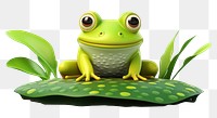 PNG  Frog green amphibian wildlife. AI generated Image by rawpixel.