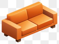 PNG Sofa isometric object furniture chair sofa. 