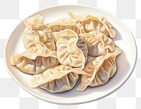 PNG Wonton dumpling pasta plate. 