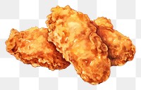 PNG Fried chicken food white background freshness. 