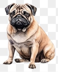 PNG Dog pug animal mammal. AI generated Image by rawpixel.