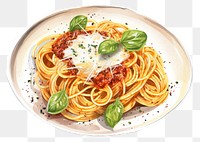 PNG Spaghetti plate pasta food. AI generated Image by rawpixel.