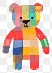 PNG Bear doll craft cute art. 