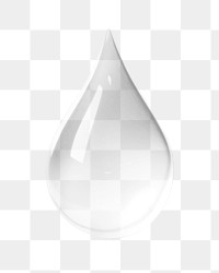 PNG single water droplet effect, transparent background 