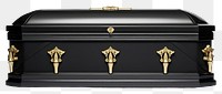 PNG Black coffin gold white background letterbox. 