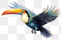 PNG Toco toucan flying bird animal beak. AI generated Image by rawpixel.