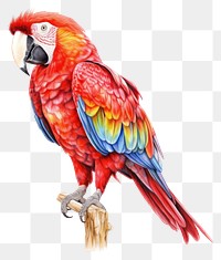 PNG Rainbow scarlet mascow bird drawing parrot. AI generated Image by rawpixel.