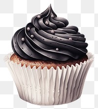 PNG Black mini cupcake dessert cream food. 