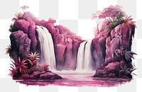 PNG Waterfall purple painting outdoors. 