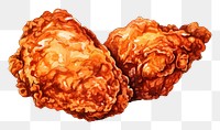 PNG Fried chicken food white background freshness. 