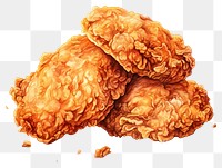 PNG Fried chicken food dessert white background. AI generated Image by rawpixel.
