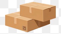 PNG Two parcel shipping box cardboard carton delivering. 