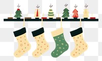 PNG Christmas socks celebration decoration tradition. 