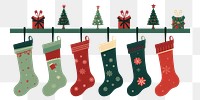 PNG Christmas socks hanging representation celebration. 