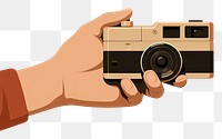 PNG Compact camera hand finger photographing. AI generated Image by rawpixel.