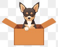 PNG Dog box cardboard animal. 