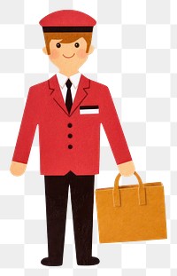 PNG Hotel bellboy bag white background representation. 