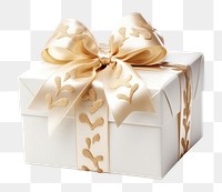 PNG Gift box ribbon white gold. 