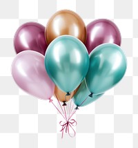 PNG Bubber balloon ribbon white background anniversary. 