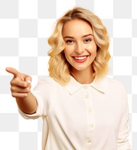 PNG Pointing smiling yellow smile. AI generated Image by rawpixel.