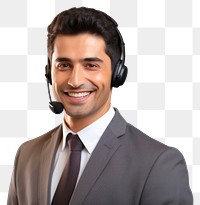 PNG Call center headphones portrait headset. 