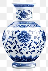 PNG Vase porcelain pottery pattern. 