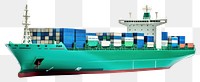 PNG Ship vehicle green cargo. 